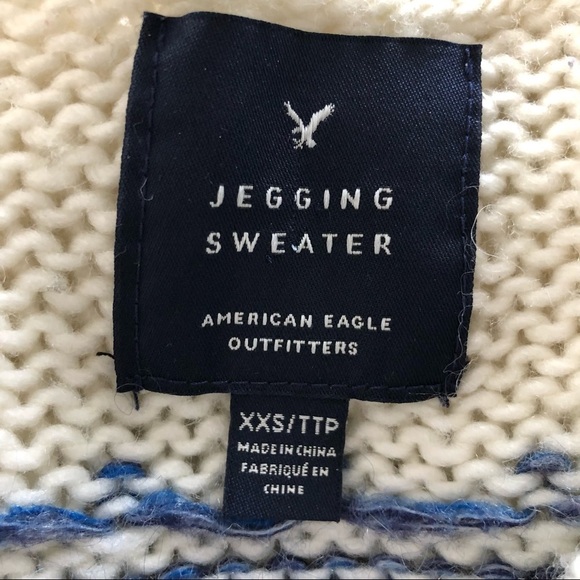American Eagle jegging fit wool blend rainbow fair isle sweater size xxs - Picture 4 of 5